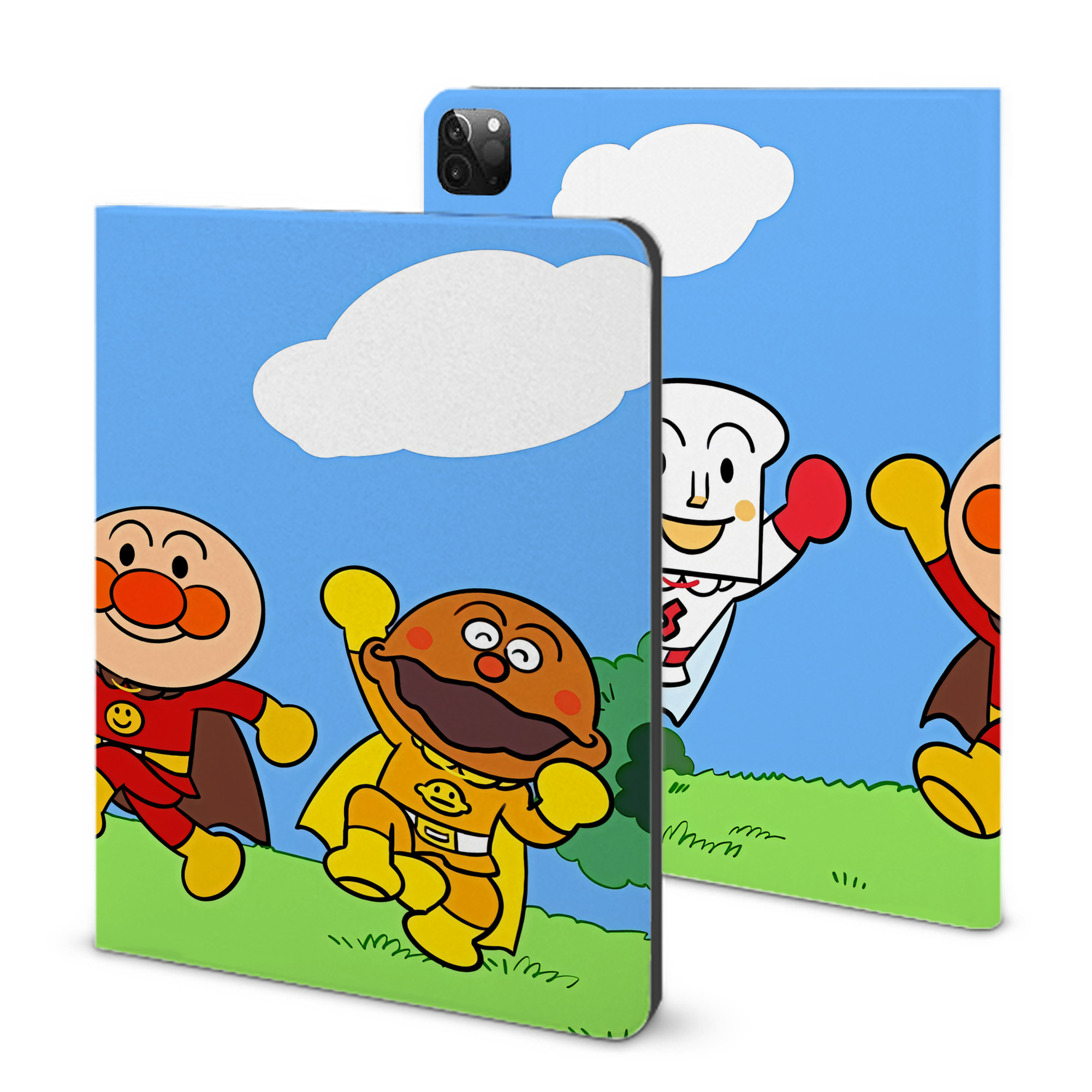 （画像用） アンパンマン Anpanman IPadケース ペンホルダー付き ブックスタイルデザイン